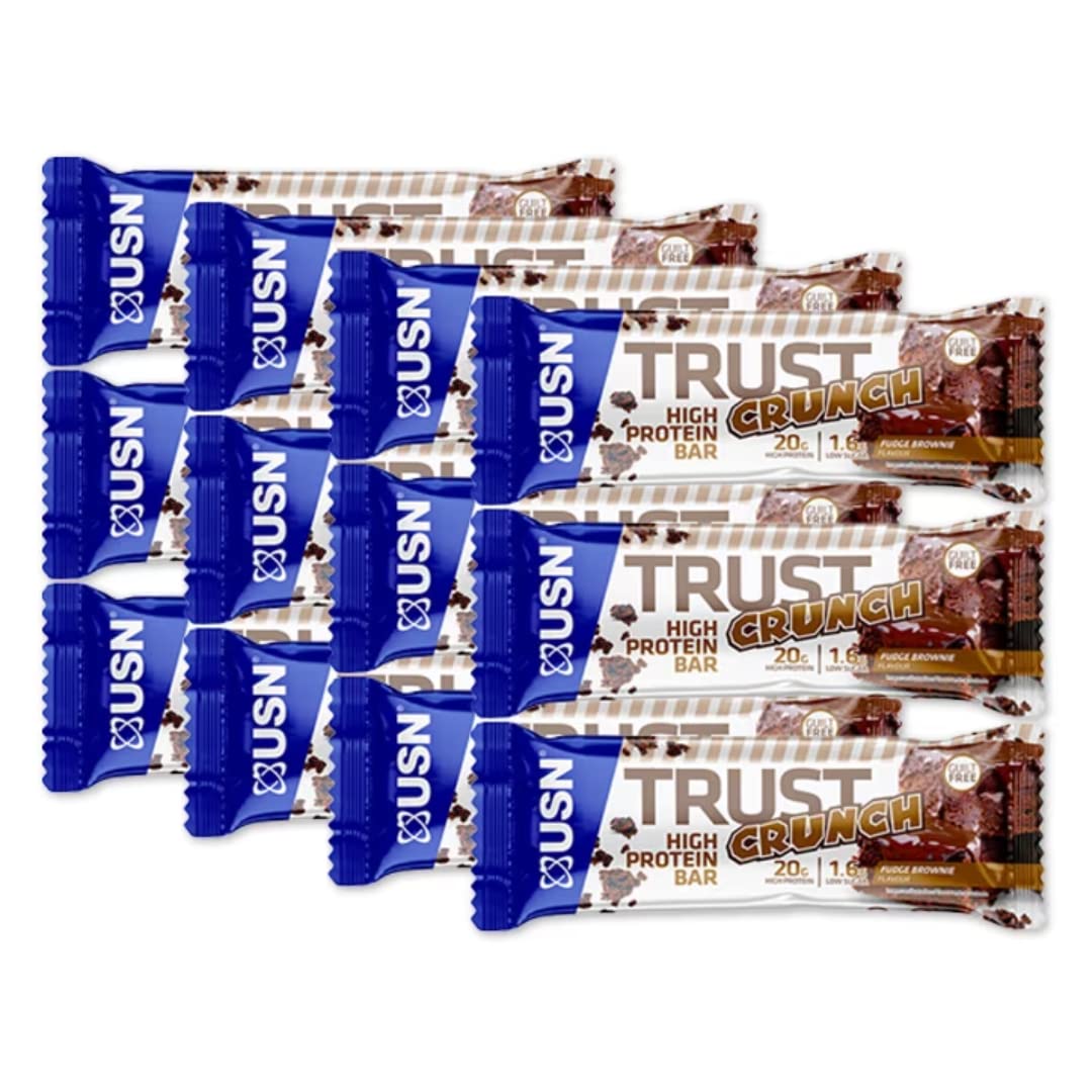 2 x USN Trust Crunch Protein Bar Fudge Brownie 12x60g