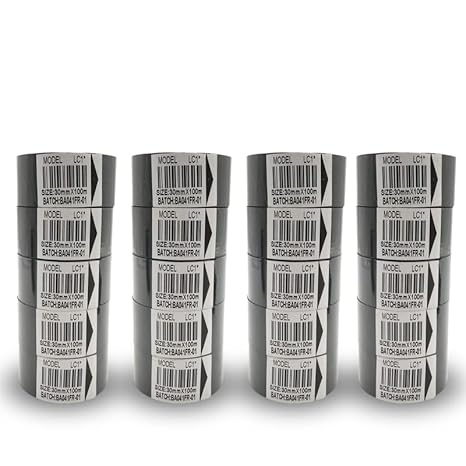 True-Ally 20 Rolls Hot Stamp Ribbon Thermal Transfer Ribbon 30mm x 100m for Date Coder Hot Stamp Printer 241 241B 241S TJ-08 DY-8 DY-6 (Black)