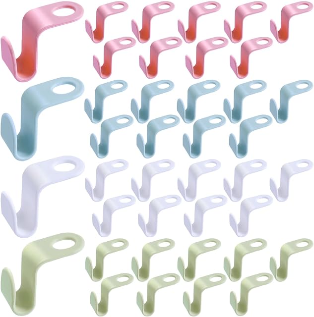 40 Pcs Clothes Hanger Connector Hooks, Multicolor Hanger Connector Hooks Super Space Saving Wardrobe Organise for Garderobe Closet