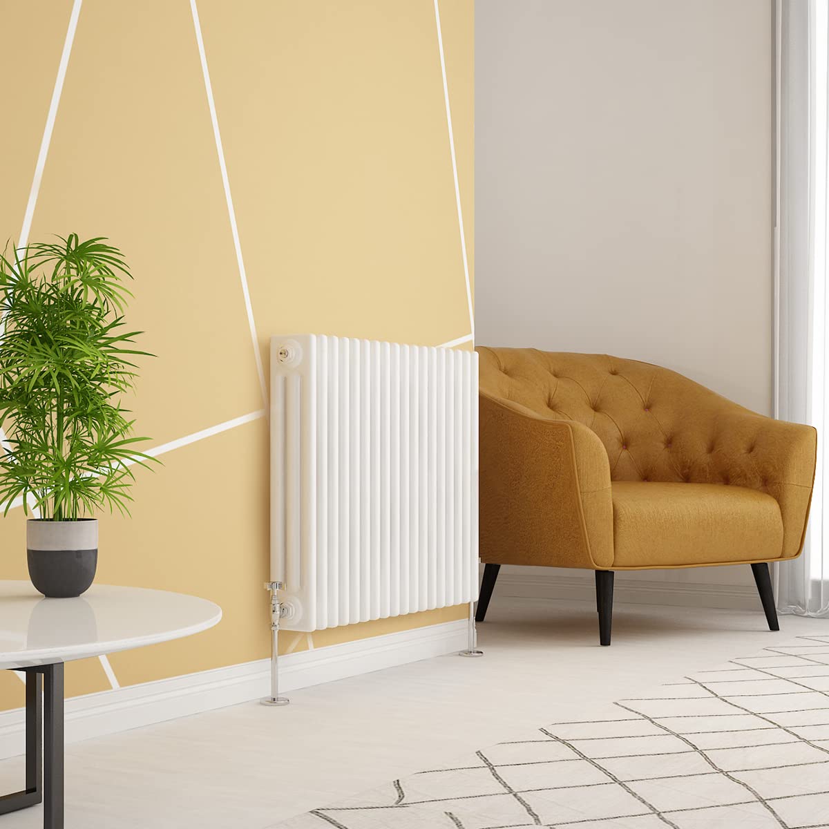 Warmehaus White Traditional Radiator 3 Column Horizontal 600X830mm