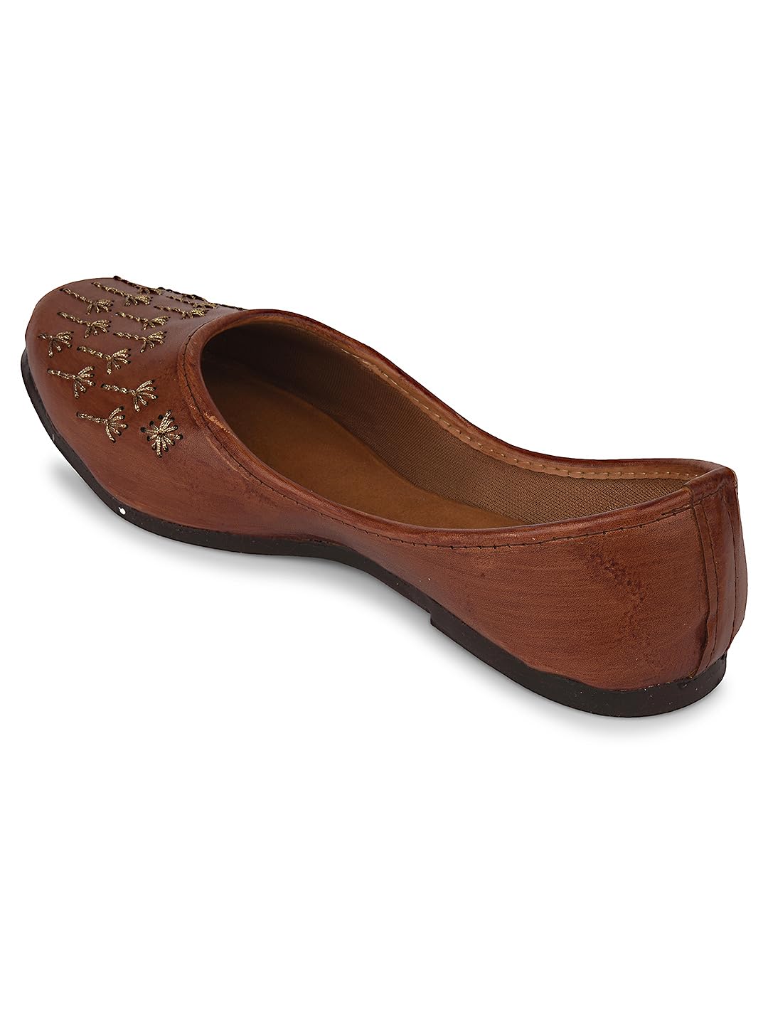 desi colour Women Brown Ethnic Vegan Punjabi Jutti |UK - 5-picture-30