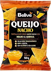 Tortilla Chips sabor Queijo Nacho Sem Glúten Sem Leite Belive 50g