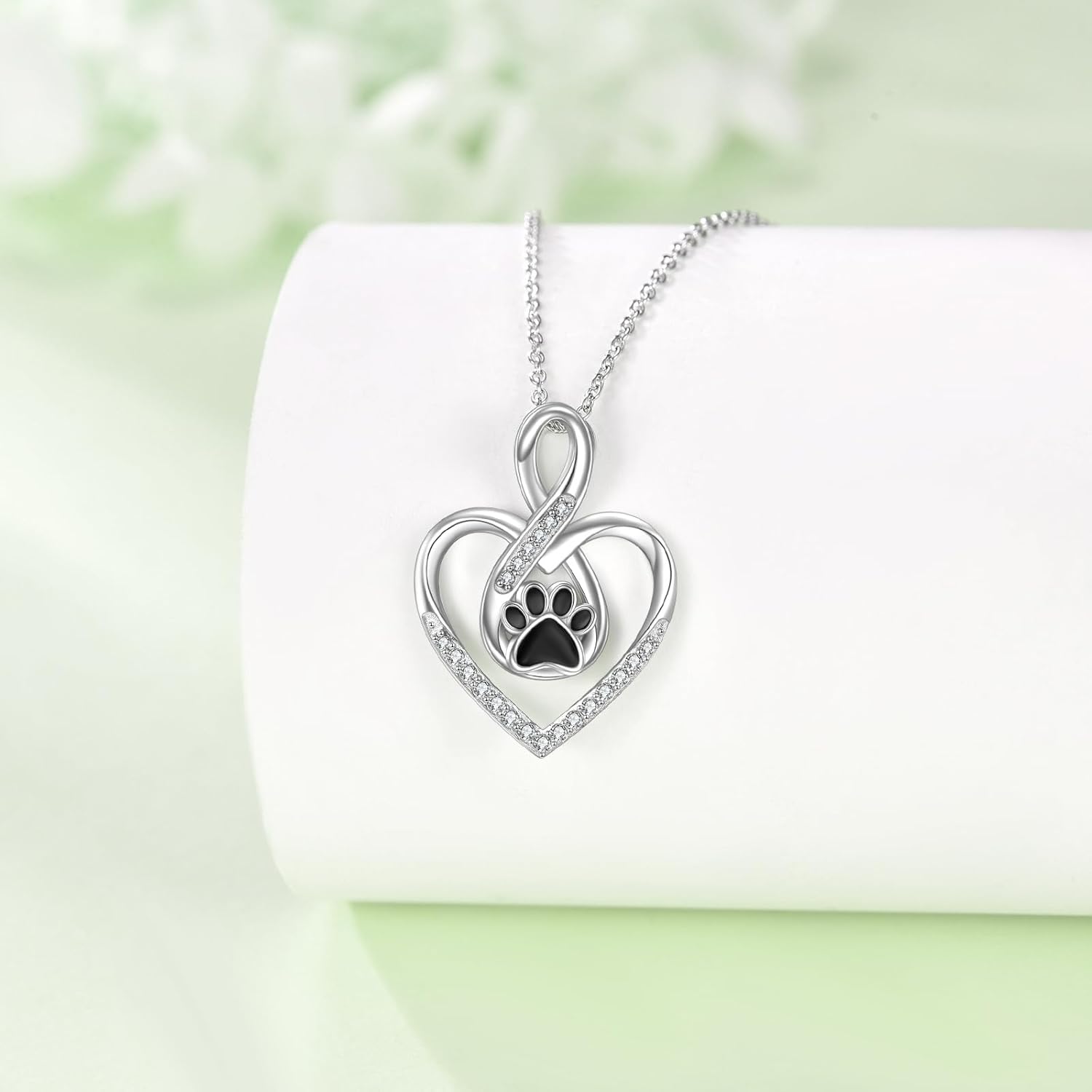 Paw Print Necklace 925 Sterling Silver Puppy Dog Cat Charms Pendant Jewelry Gift For Women, Animal Lovers, Pet Owners - Image 4