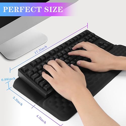 Miniatura 6 de Soporte para teclado de computadora con reposamuñecas, soporte ergonómico inclinado para teclado - Elevador de teclado con almohadilla para muñeca -