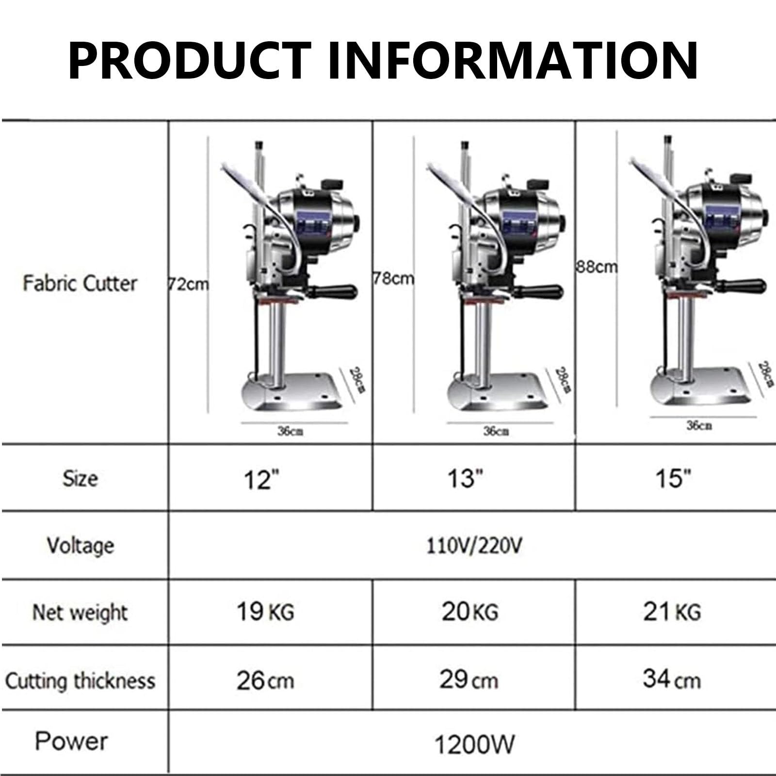 Taglierina Elettrica Verticale Per Tessuti, Macchina Da Taglio Per Tessuti Multistrato Con Led, Taglio Dritto E Curvo, Macchina Da Taglio Per Stoffa, Tessuto, Pelle E Moquette, 6-15 Pollici,12in