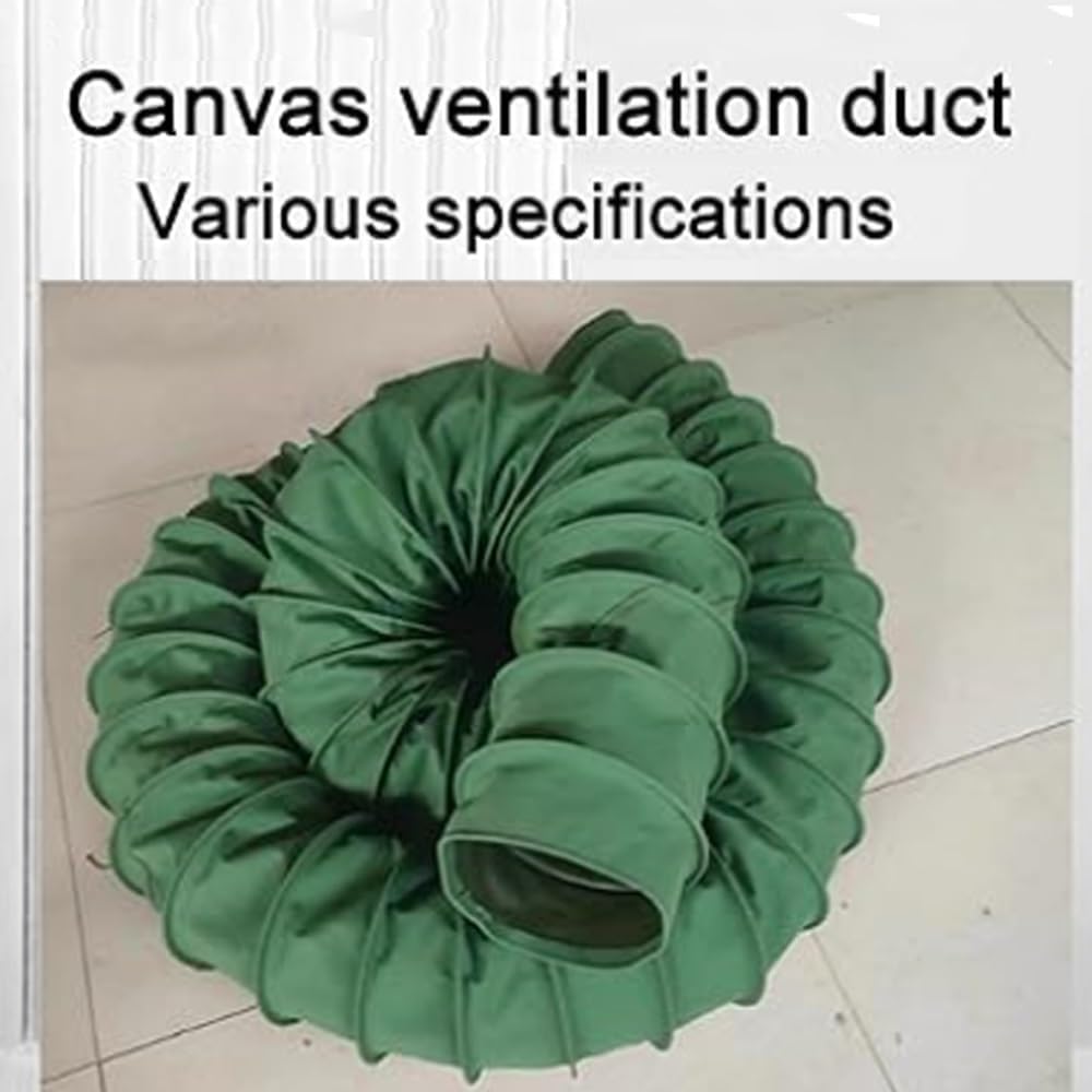 Commercial Heavy Duty Canvas Ducting For Factories/Basements/Farms Heat Resistant Ventilation Duct Hose Built-in Steel Wire Spiral 5in-24in(L 1m(3.28ft),155mm(6"))
