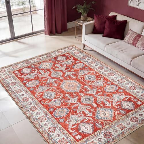 Keen Home Design Vintage Washable Entryway Rug, Non-Slip Low Pile, 3x5