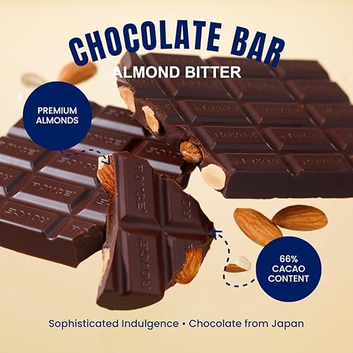 Miniatura 2 de ROYCE' Barra de chocolate "Almond Bitter" - Barra de chocolate con rico sabor a cacao, aperitivo gourmet para regalar y deleitar, chocolate japonés