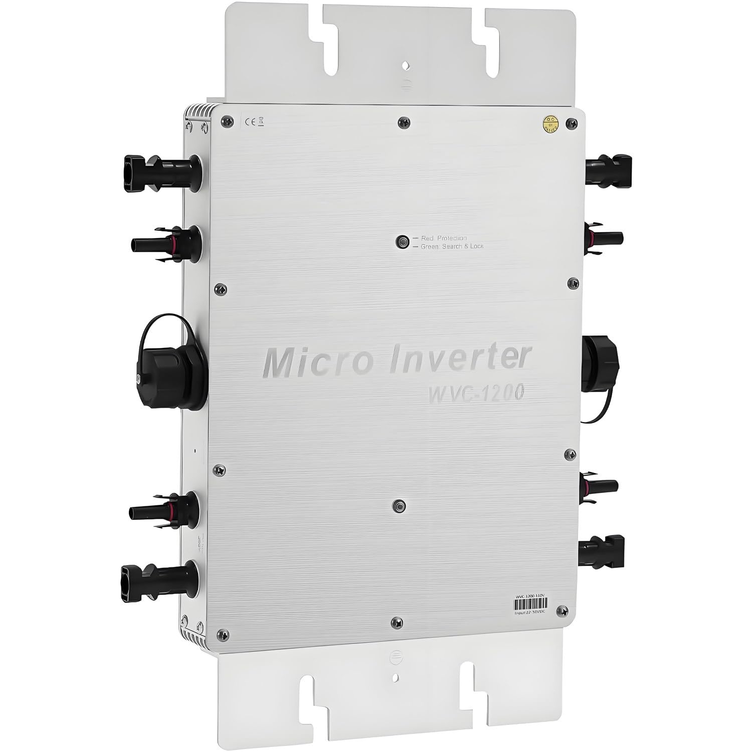Falownik solarny 1200 W, 1400 W, 1600 W, mikroinwerter sieciowy, inteligentne sterowanie przez aplikację Wi-Fi, wodoodporność IP65, mikroinwerter sieciowy MPPT do paneli słonecznych 1200W