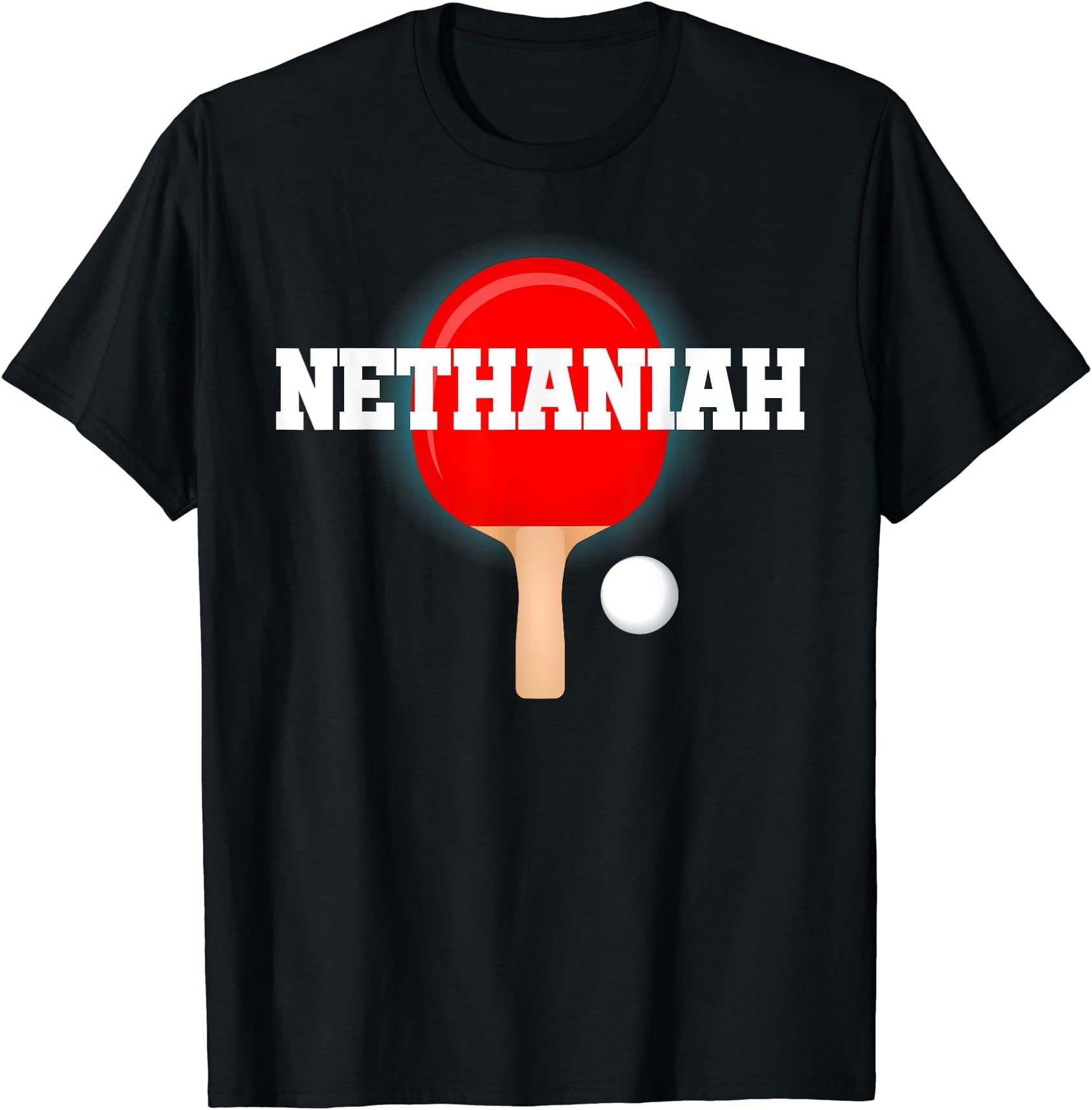 Nethaniah Name Boys Table Tennis Ping Pong Game Racket Sport T-Shirt