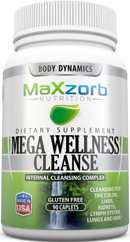 Mega Wellness Internal Cleanse Cleansing Complex – Natural Herbal Detox Cleanse – 90 caplets