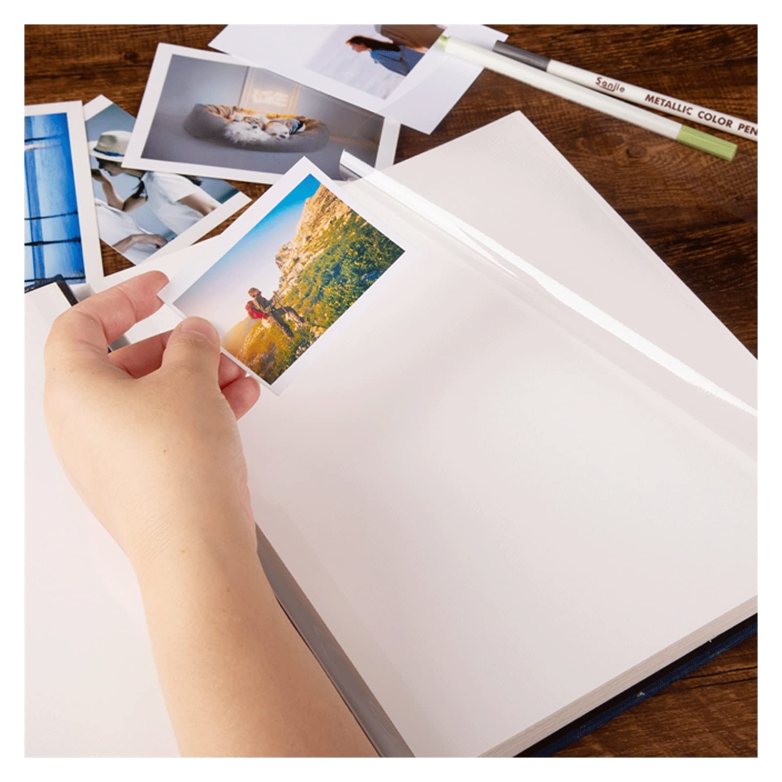 Foto Albumy Kreatywny typ pasty Duża pojemność Biała Papier Czarny Papier Wewnętrzna strona Family Album fotograficzny majsterkowanie Handmade para album albumu pamiątkowego albumu albumu Fotoksiążka