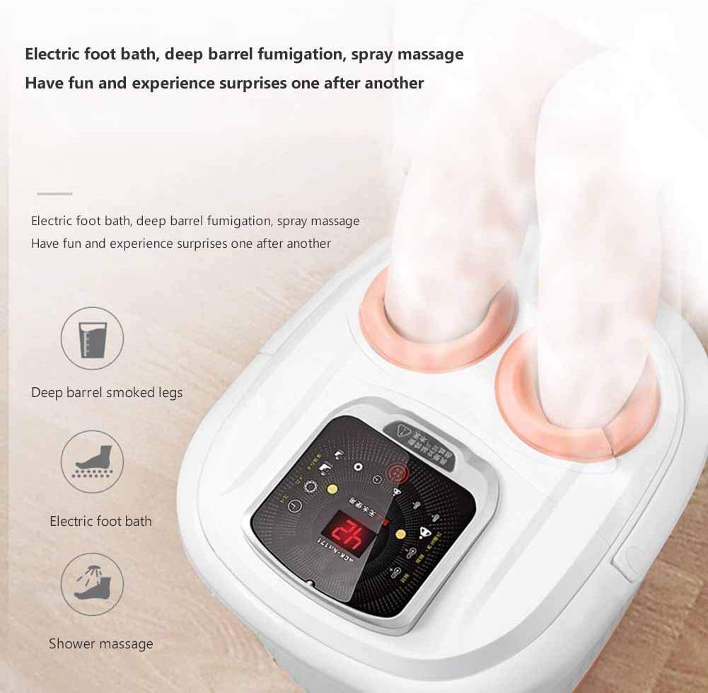 Masajeador de Baño de Spa para Pies con Calor Terapéutico con Luces Y Burbujas