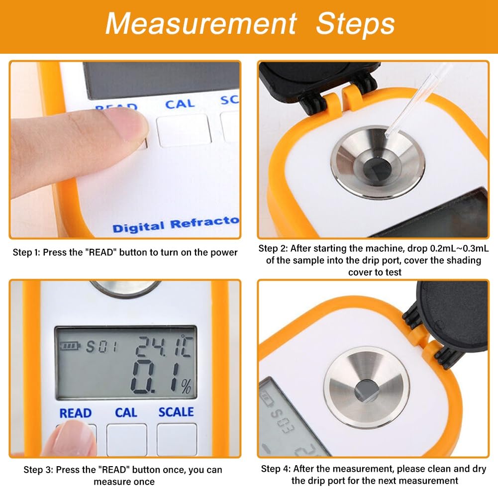 Instrument de Mesure DR301 Réfractomètre Numérique Portable à Miel Réfractomètre Numérique