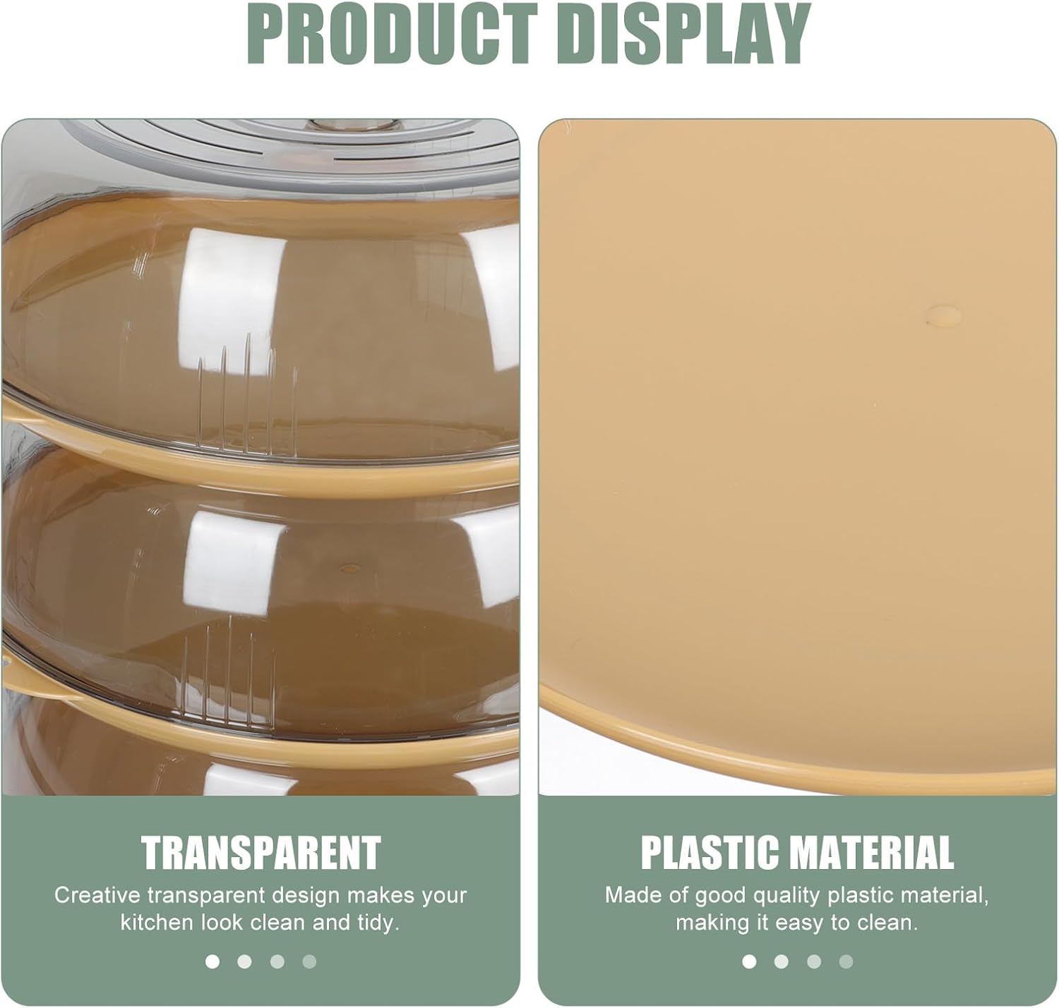 Insulated Food Cover for Dining Table, Pet 3-layer Food Protective Dome, Household Vegetable and Dessert Cover for Dust Protection and Freshness Preservation