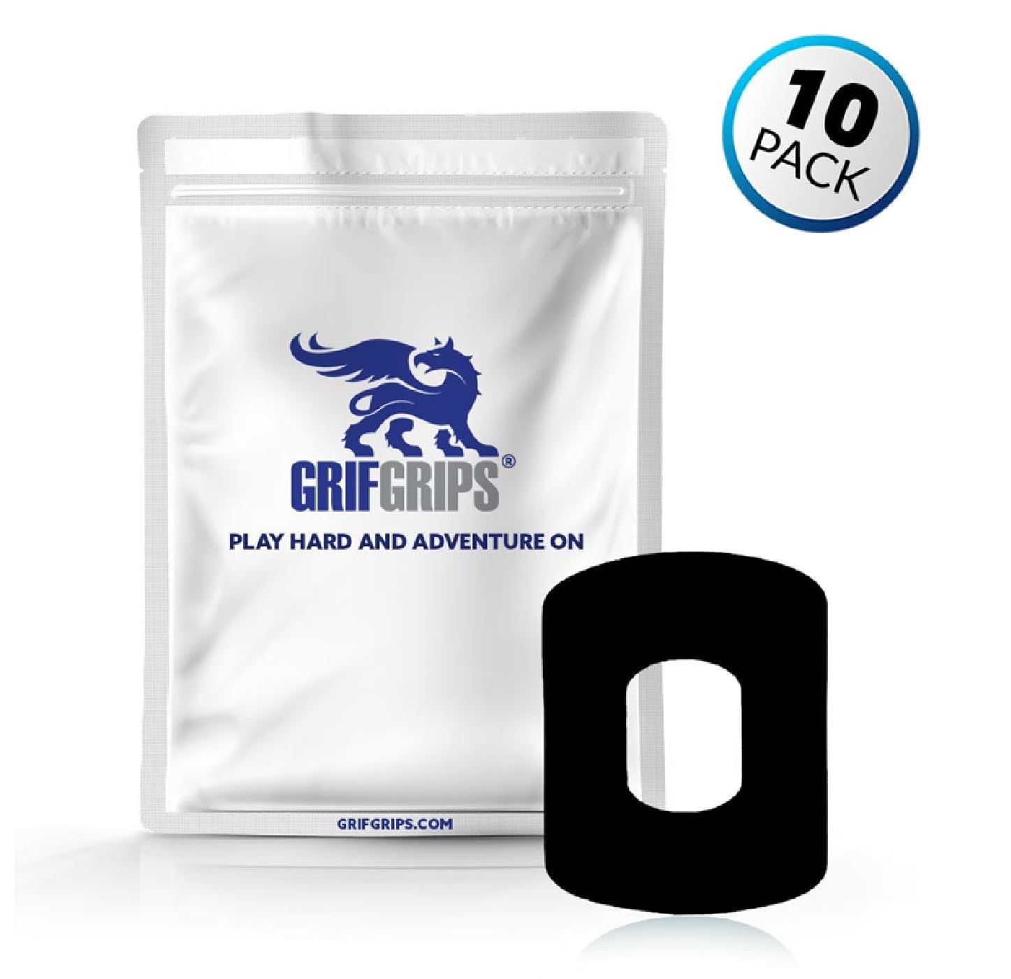 GrifGrips Medium Sports Adhesive Patch for Omnipod - Pack of 10 in Black