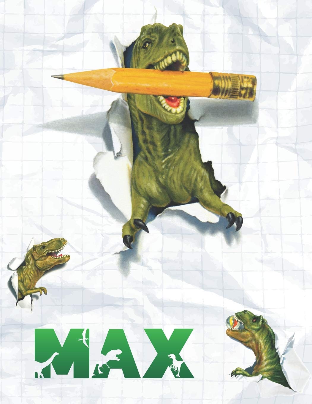 Max: Personalized Dinosaur Sketchbook For Boys. 8.5"x11" 110 Pages. Doodle, Draw, Sketch, Create, Dino!