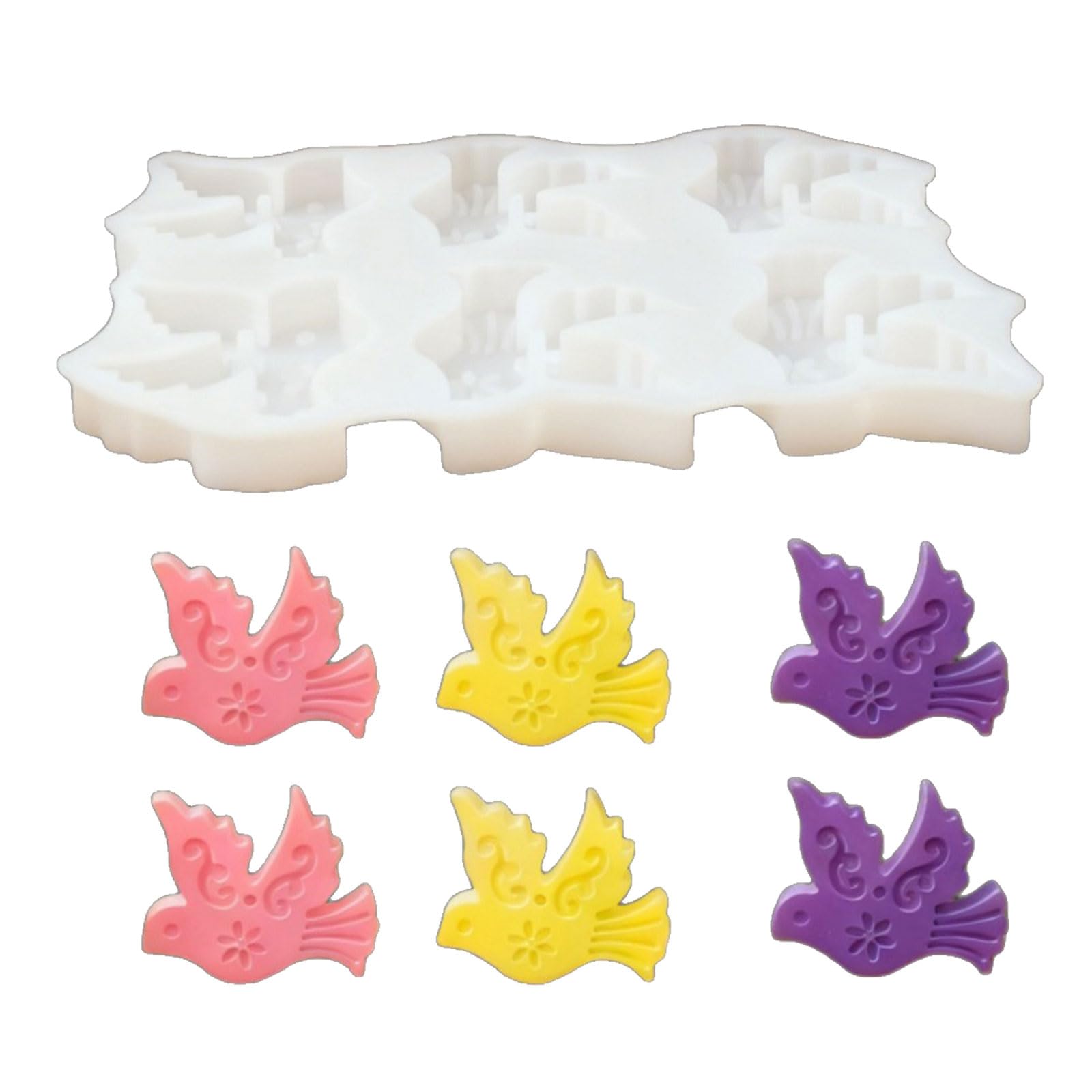 Alksubbm Bird Shape Pendant Silicone Molds for Resin Casting Making Soap Concrete Ornament Wall Hanging Decoration Artistic Bird Cast