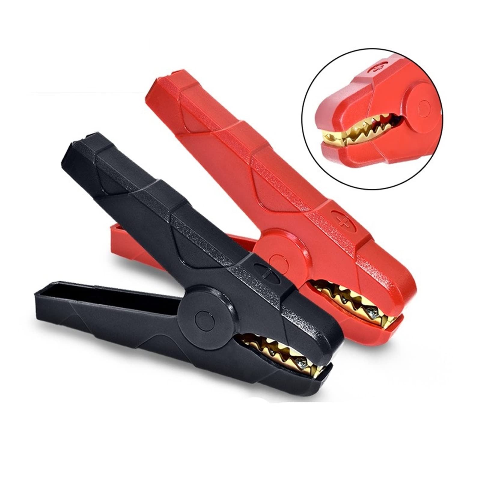 2 uds 140mm 500A Pinza de cocodrilo Abrazaderas de batería Clip de cocodrilo 500A Rojo Negro amablemente