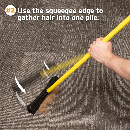 Image of FURemover Pet Hair Removal Rubber Broom & Lint Brush, 58 inch Telescopic Handle