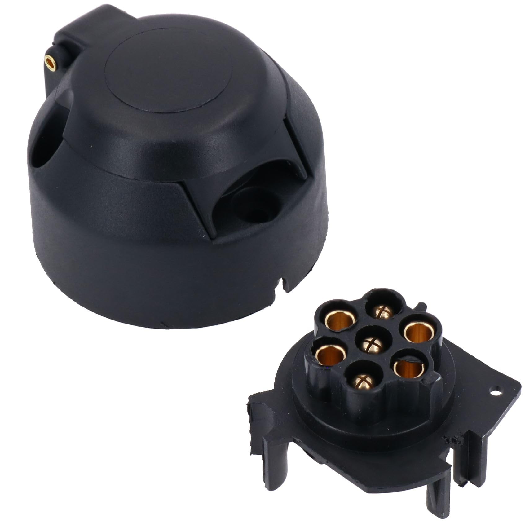 AB Tools Tow Bar Electrics 7 pin 12v N Type Plastic Socket & Plug Trailer Lights Car Hook Up