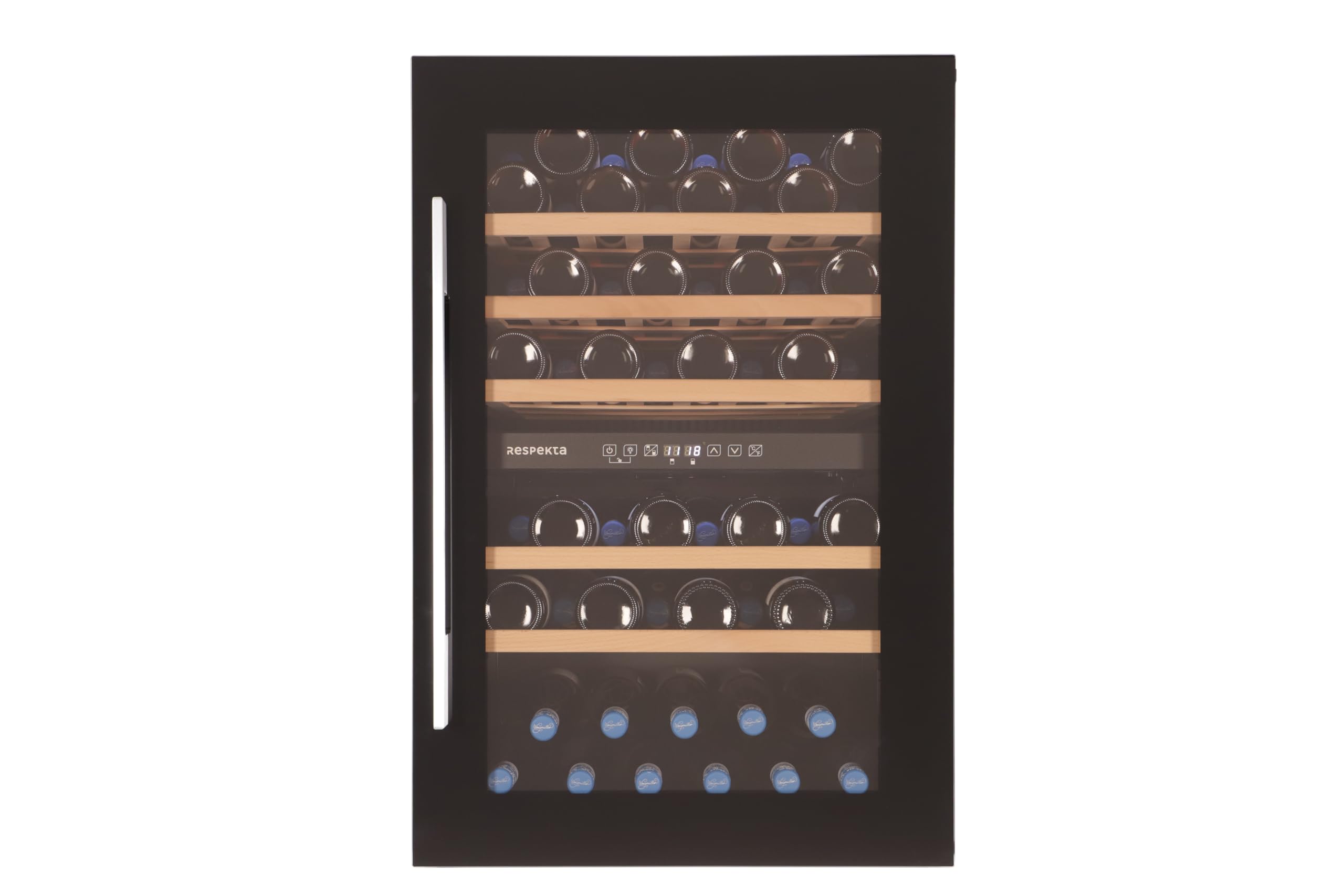 Respekta Einbau-Weinkühlschrank 57 Flaschen 143 L 2 Temperaturzonen 5°-22°C Touch Control LED Leuchte 38 dB WKSE 57-19
