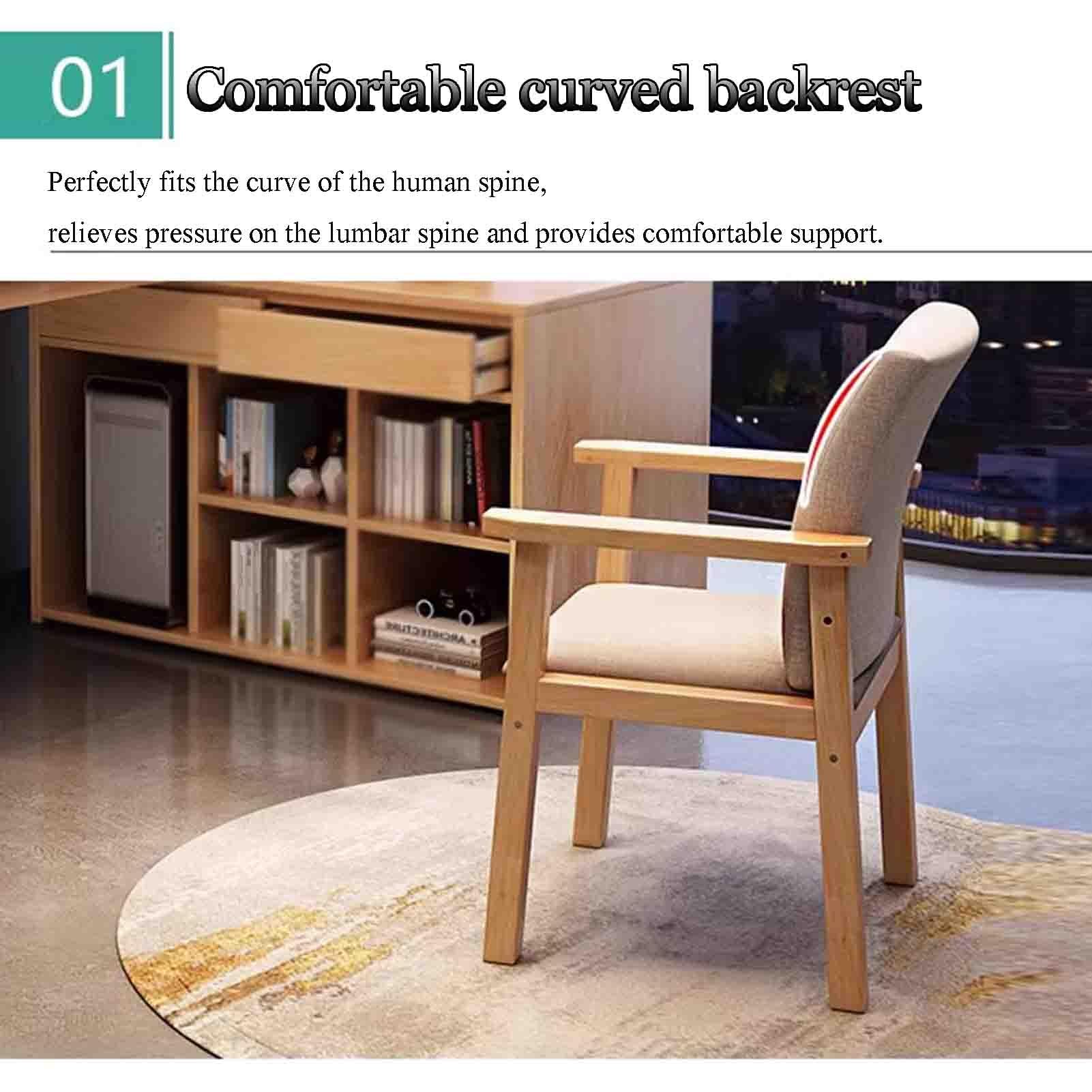 Poltrona ergonomica in legno massello Sedia da ufficio per la casa Sedia da studio per bambini Sedia da computer Sedia da pranzo semplice Levigatura liscia Comfort di seduta Nessun odore (Color : Wal