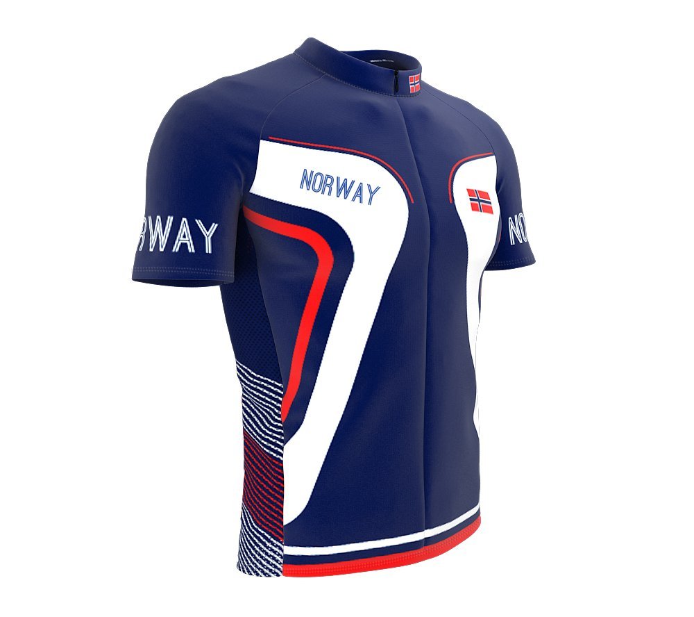 ScudoPro Norway Full Zipper Bike Short Sleeve Cycling Jersey for Men - Size 3XL Multicolored