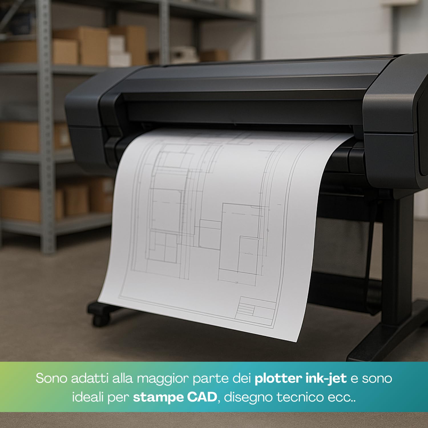 Palucart Carta Plotter 61 cm 50 m 90 gr mq 4 Rotolo