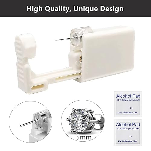 Miniatura 3 de HYJLPAF Kit de 2 piercings de oreja, pistola de perforación de oreja desechable, kit de 14 piezas de aretes de seguridad, kit de pistola de