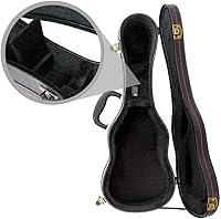 Vista 5 de Funda para ukelele soprano, cuero con patrón de cocodrilo de 21 pulgadas, color negro