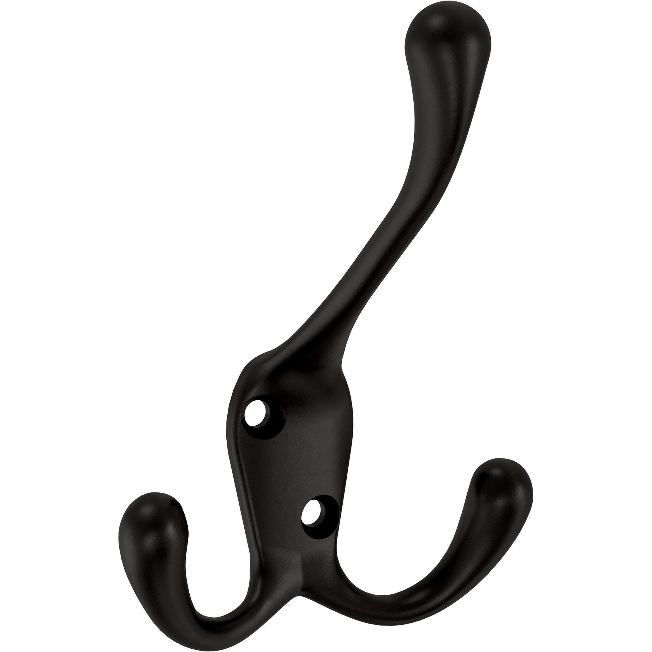 Franklin Brass B13539K-FB-C Triple Prong Wall Hooks in Matte Black (10-Pack)