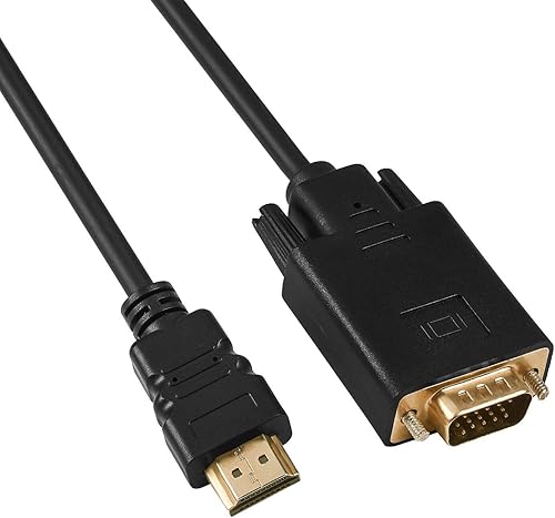 Cable HDMI a VGA chapado en oro 1080P HDMI macho a VGA macho cable convertidor de video activo (6 pies/5.9 ft)