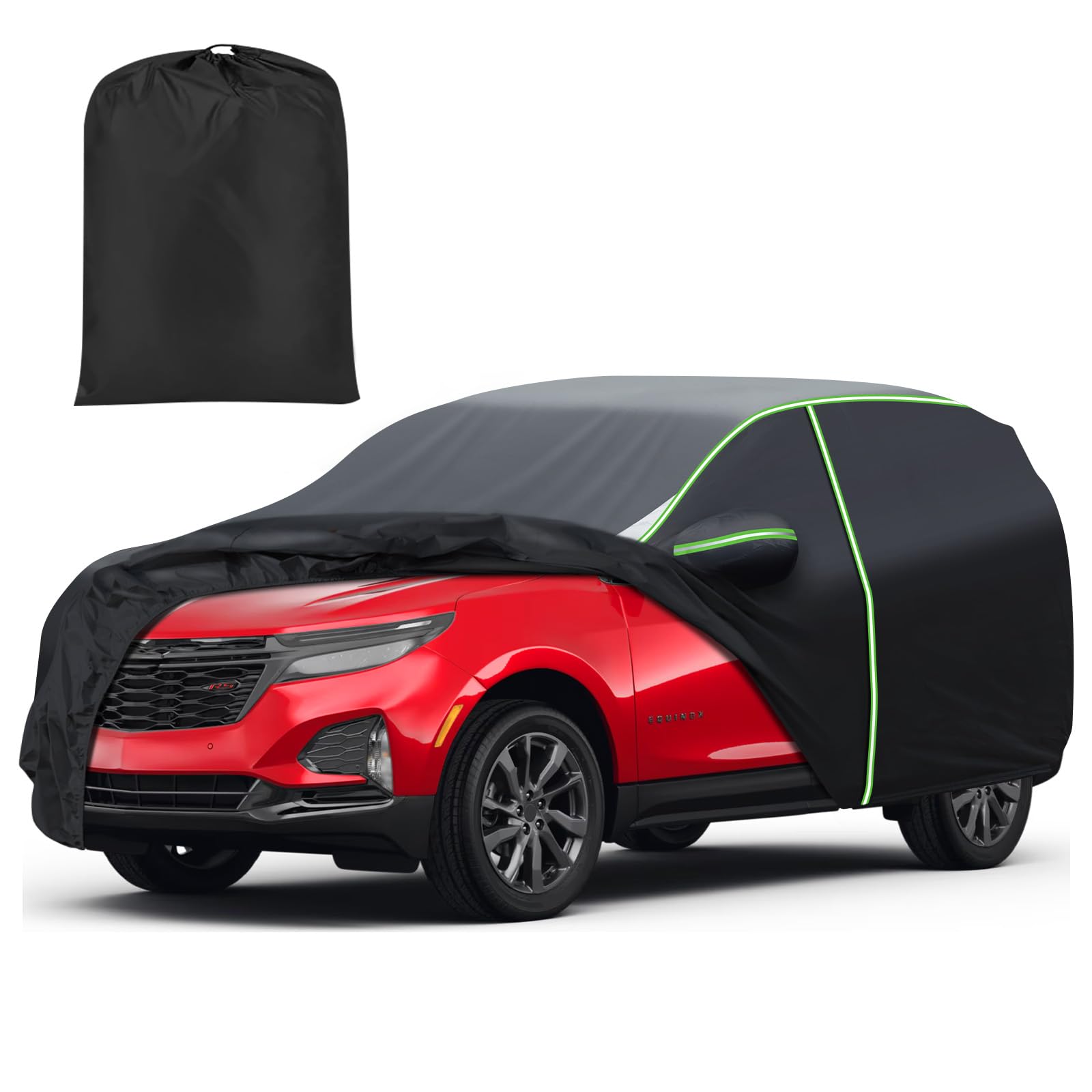 Mixsuper Liner Car Cover for Chevrolet Equinox/GMC Terrain 2005-2026, 7 Layers Full Car Cover All Weather Car Covers for Chevy Equinox, Waterproof Outdoor Cover with Zipper Door Reflective Strips