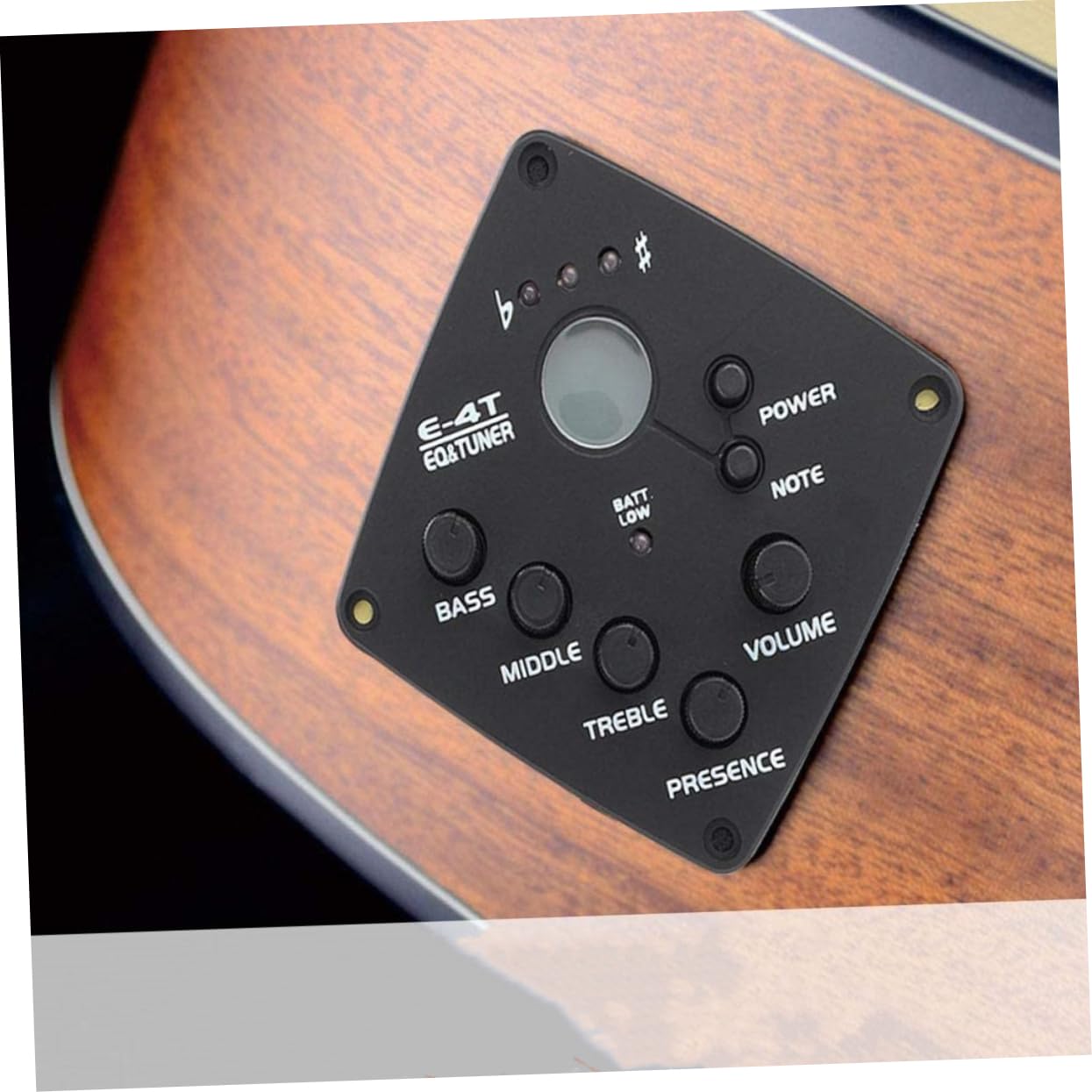 Pickup Chitarra Acustica Eq E-4t a 4 Bande, Microfono Compatto in Plastica per Strumenti Musicali, Raccolta Suono per Musica Folk
