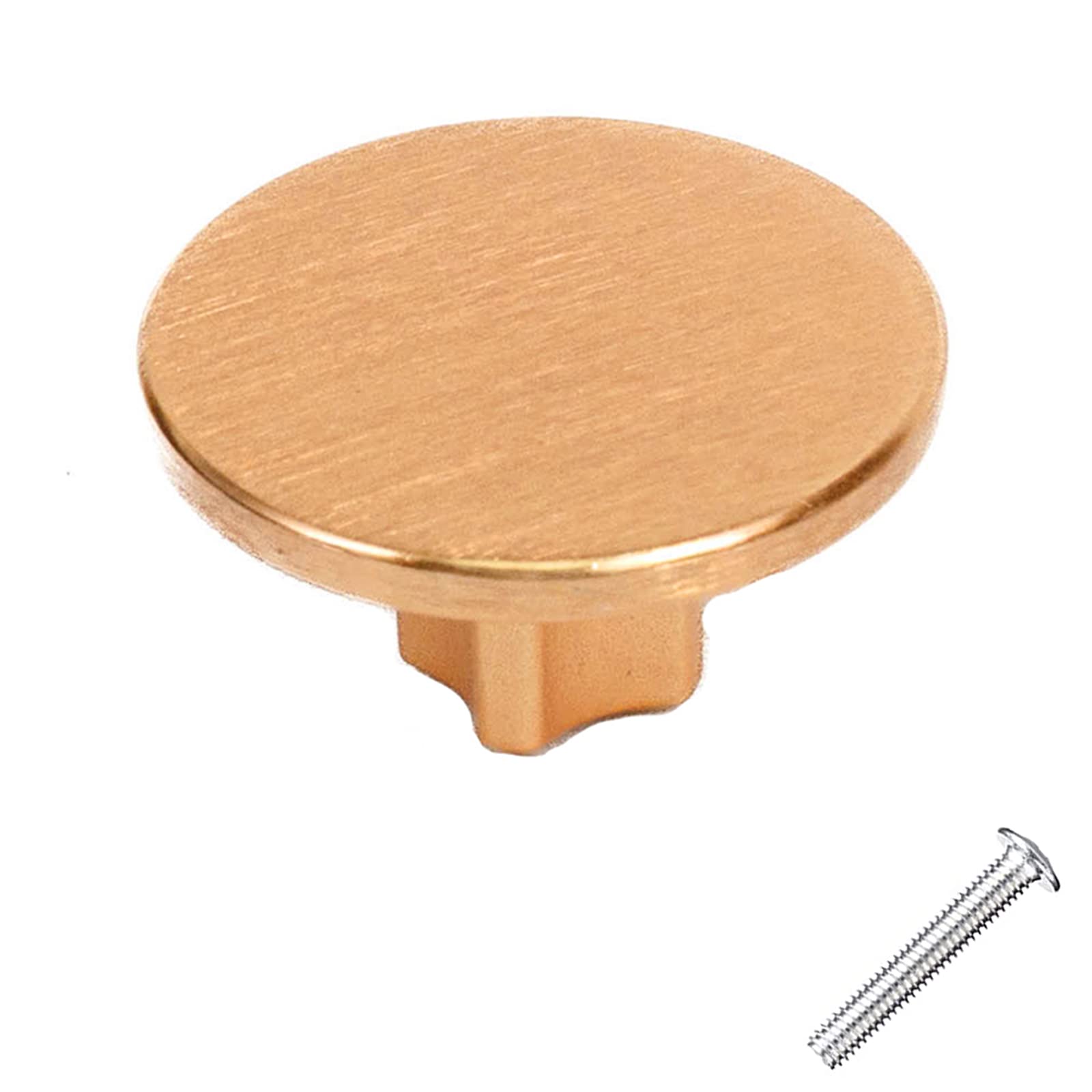 1X Decorative Round Drawer Knobs for Dressers, Cabinets, Desks and Cupboards, 10 Colours, Classic Black, Antique Brass, Brushed Nickel, Rose Gold and More, Durable Door Pull Handles