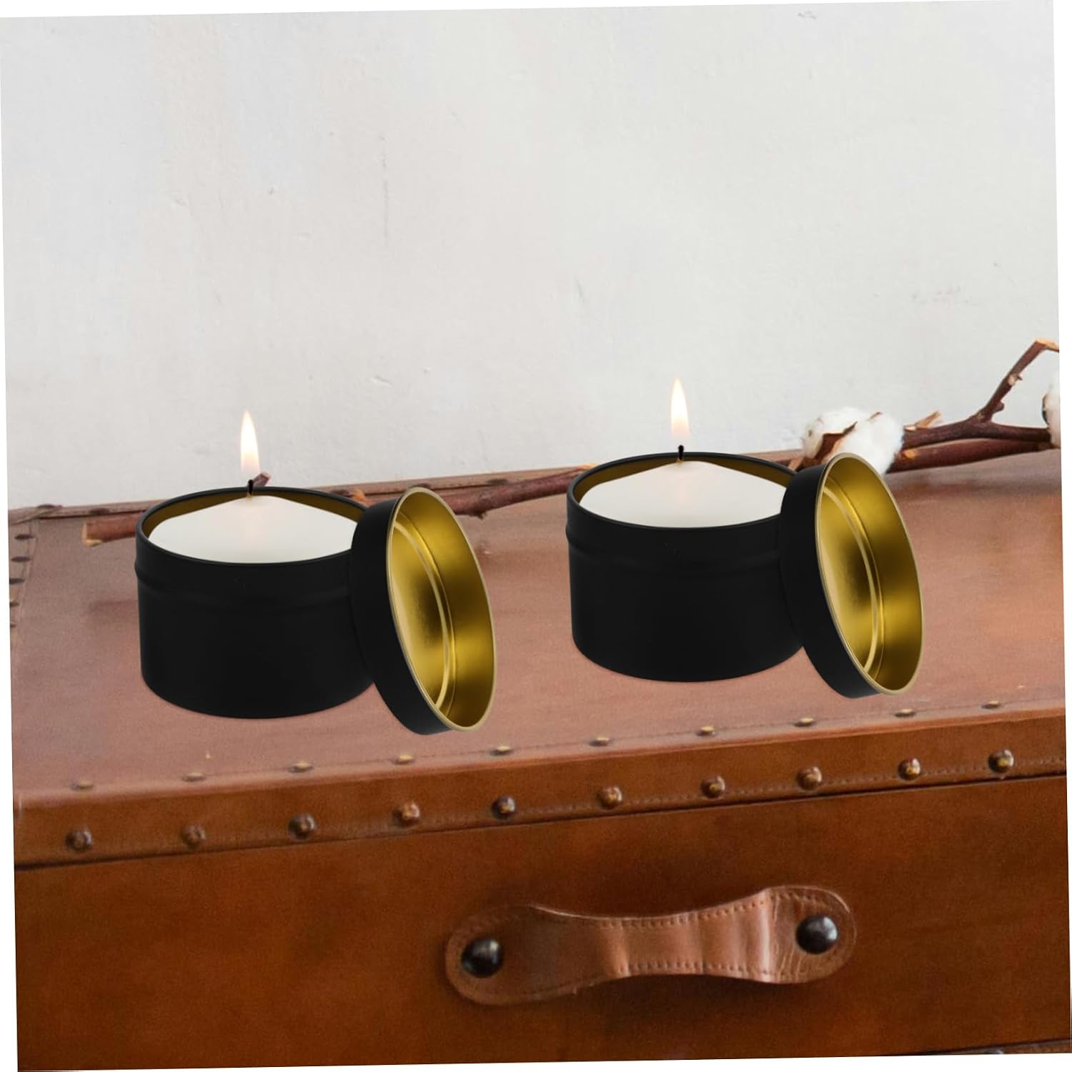 12pcs Vintage Candle Containers Metal Candle Jars Lids for DIY Making for Home Decor and Essential Oil Storage