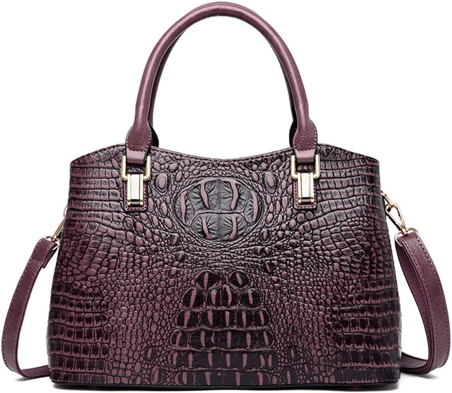 Top-Handle Handbag Crocodile Purses For Women Satchel Leather Bags Trendy Shoulder Bag Tote with Shoulder Strap
