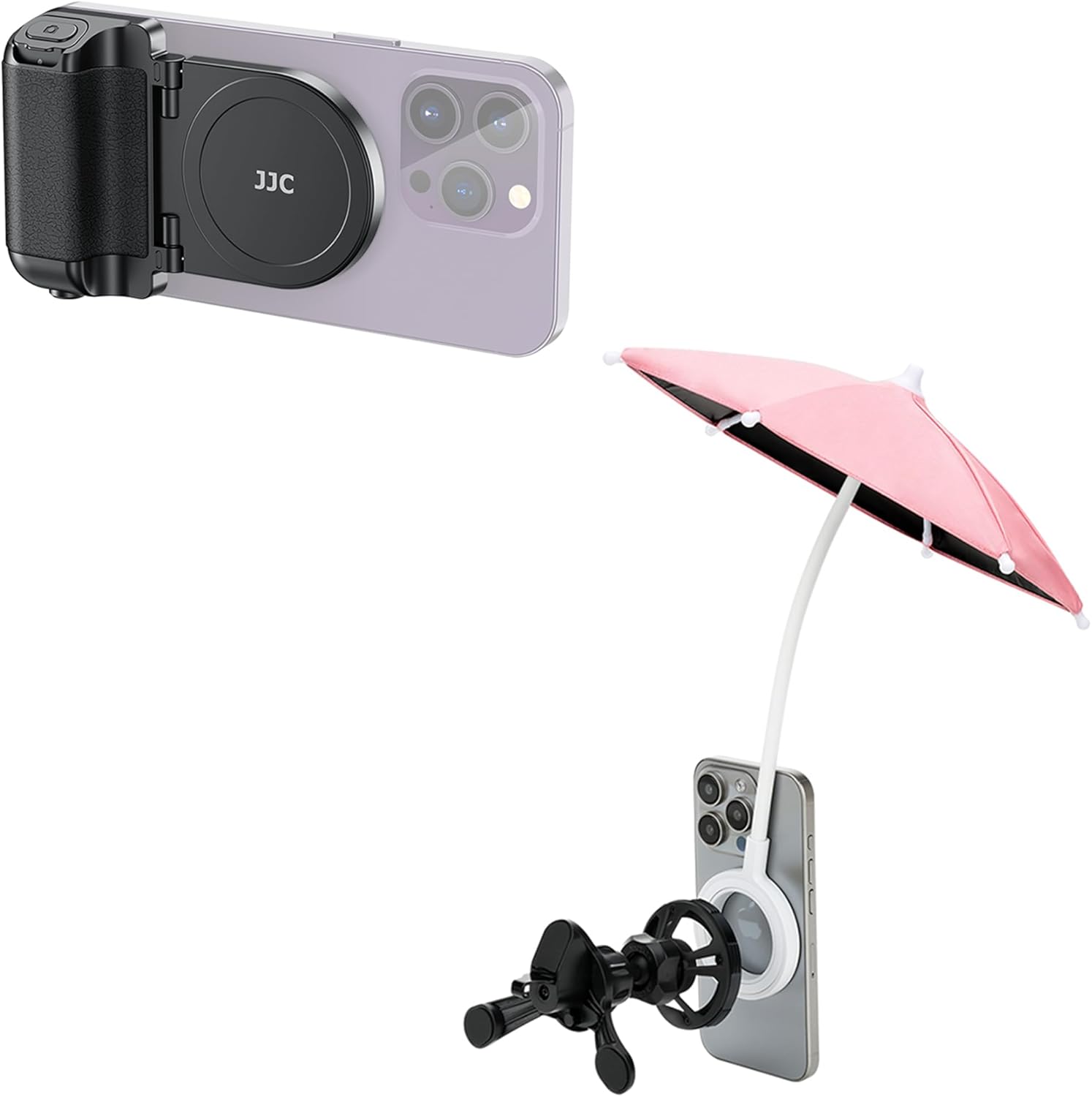 Kiorafoto Magnetic Phone Grip + Car Phone Umbrella: Magnet Cellphone Grip with Magnetic Car Cellphone Umbrella