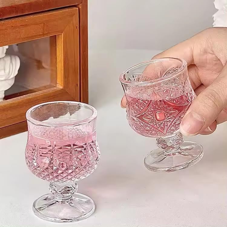 Image of 50 ML Classy Shot Glass for Espressos, Spirits & Liquors,Whiskey, Vodka Shot, Tequila Shot, Wine Tasting, Cocktail Pour, Bar Accessory & Home Decor Parties Glasses Set of 6 (SM-4)