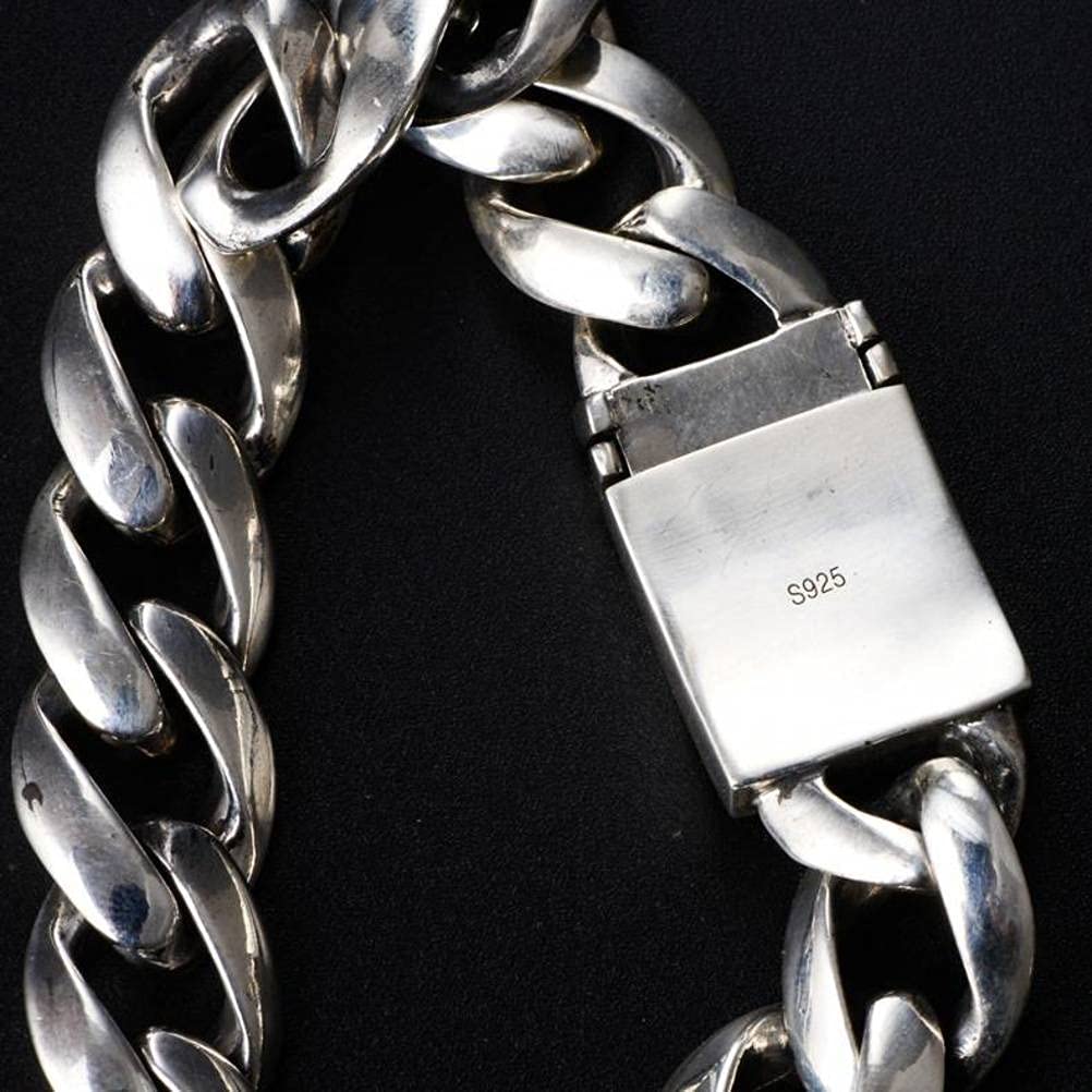 Pulsera de Plata S925 Pulsera de Hombre de Estilo Simple Tejido Brillante Dominante de Los Hombrespulsera
