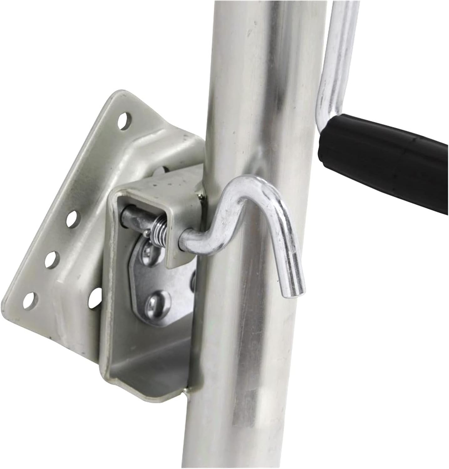 Manual Jack 6 Inch Double Solid Wheel Sidewind Round Swivel Trailer Jack with Bolt On Capacity 650 KG Jockey Wheel Boat RV Parts Accessories Trolley Jack(Zinc-S