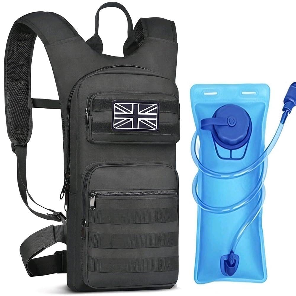 Xromes Tactical Hydration Backpack Bag with Water Bladder, Molle Hiking Hydration Pack for Hiking, Camping, Hunting, Running, Cycling , Outdoor Survival Gear for Men Women