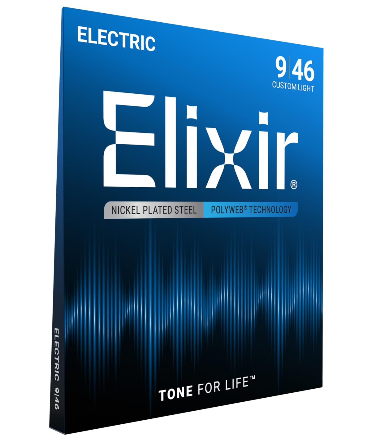 Elixir 12025 Strings Electric Guitar Strings w POLYWEB Coating, Custom Light (.009-.046)