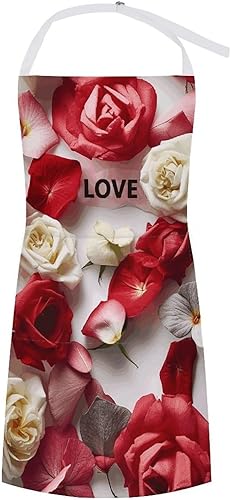 Paper Among Flowers Apron Waterproof Adult Bib Apron with Pockets Chef Aprons Long Style Women Men Aprons for Home Kitchen Cooking Baking Gardening