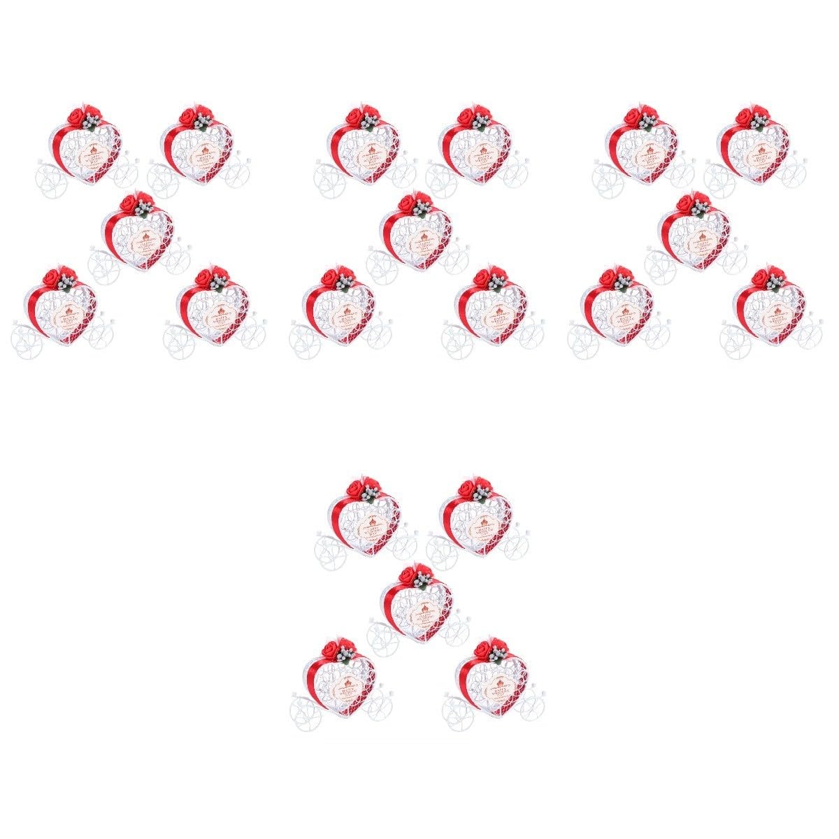 SEWACC 20 Piezas Cajas De Cajas Claras De Dulces Favores De Fiesta De Palomitas De Maíz De Dulces En Forma De Corazón Pequeño Contenedor De Dulces Rojo