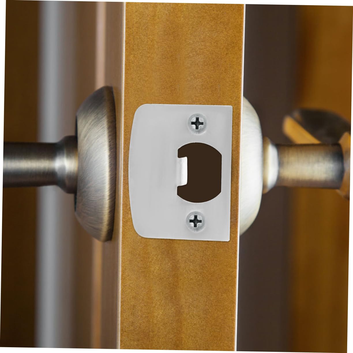Hemobllo 5 Ensembles Guide De Serrure De Porte Intérieur Gâche De Pêne Dormant Verrou Porte Plaque De Renfort De Porte Plaque De Recouvrement De Trou De Porte 4 Pièces * 5