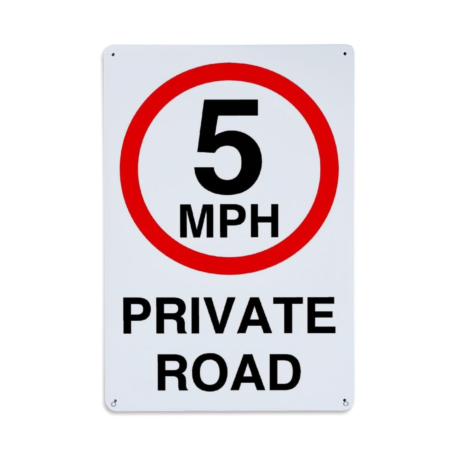 Jdfenggu Vintage Five Mph Private Road Sign Retro Metal Tin Sign, Metal Poster For Bar, Home, Man Cave, Kitchen, Laundry Room Art Decor 8X12 Inch