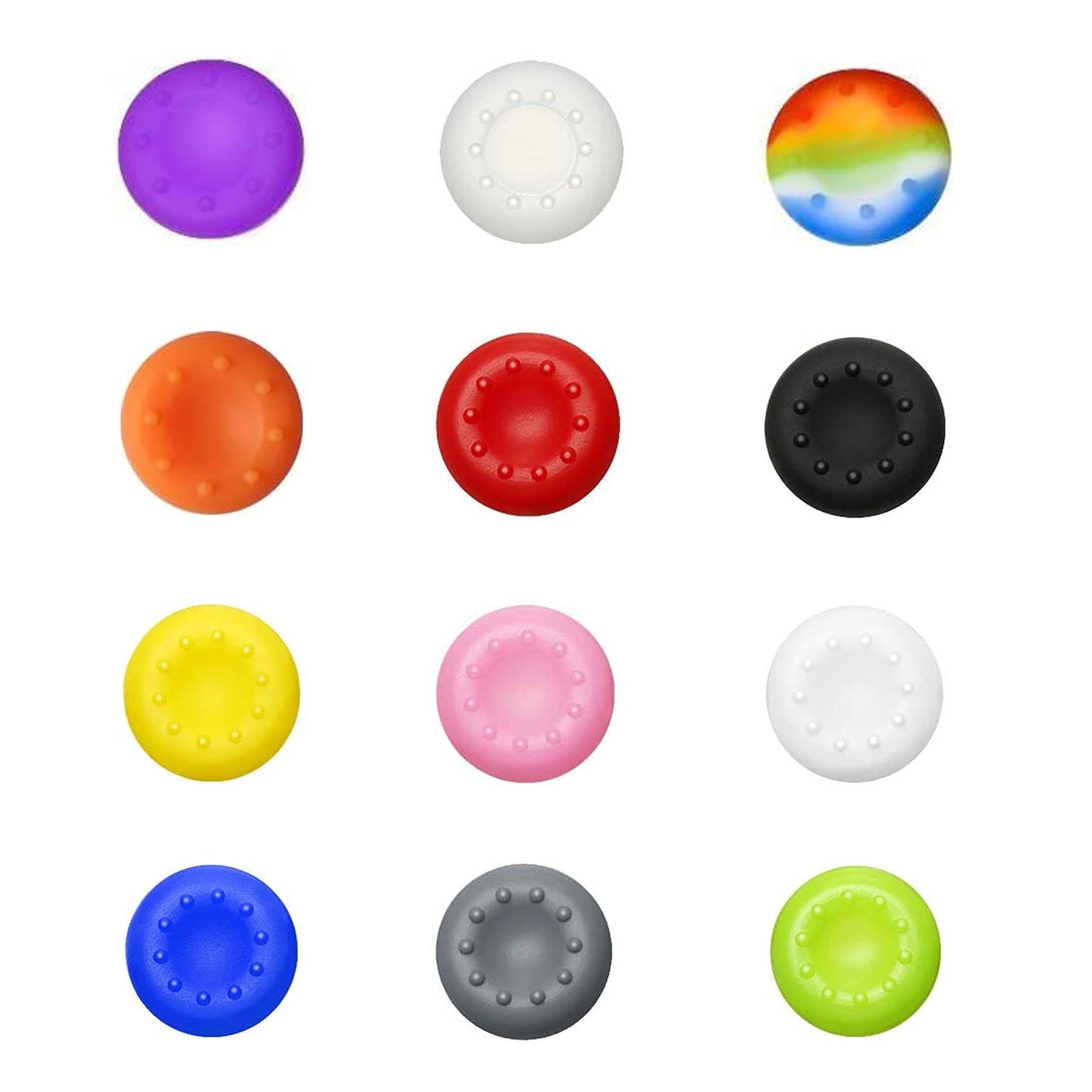 Rpanle 12 Pack Joystick Thumbstick Caps, Silicone Thumb Grips Caps, Thumbstick Grips Cap for PS5, PS4, Xbox 360, Xbox One, Xbox One (Colorful)