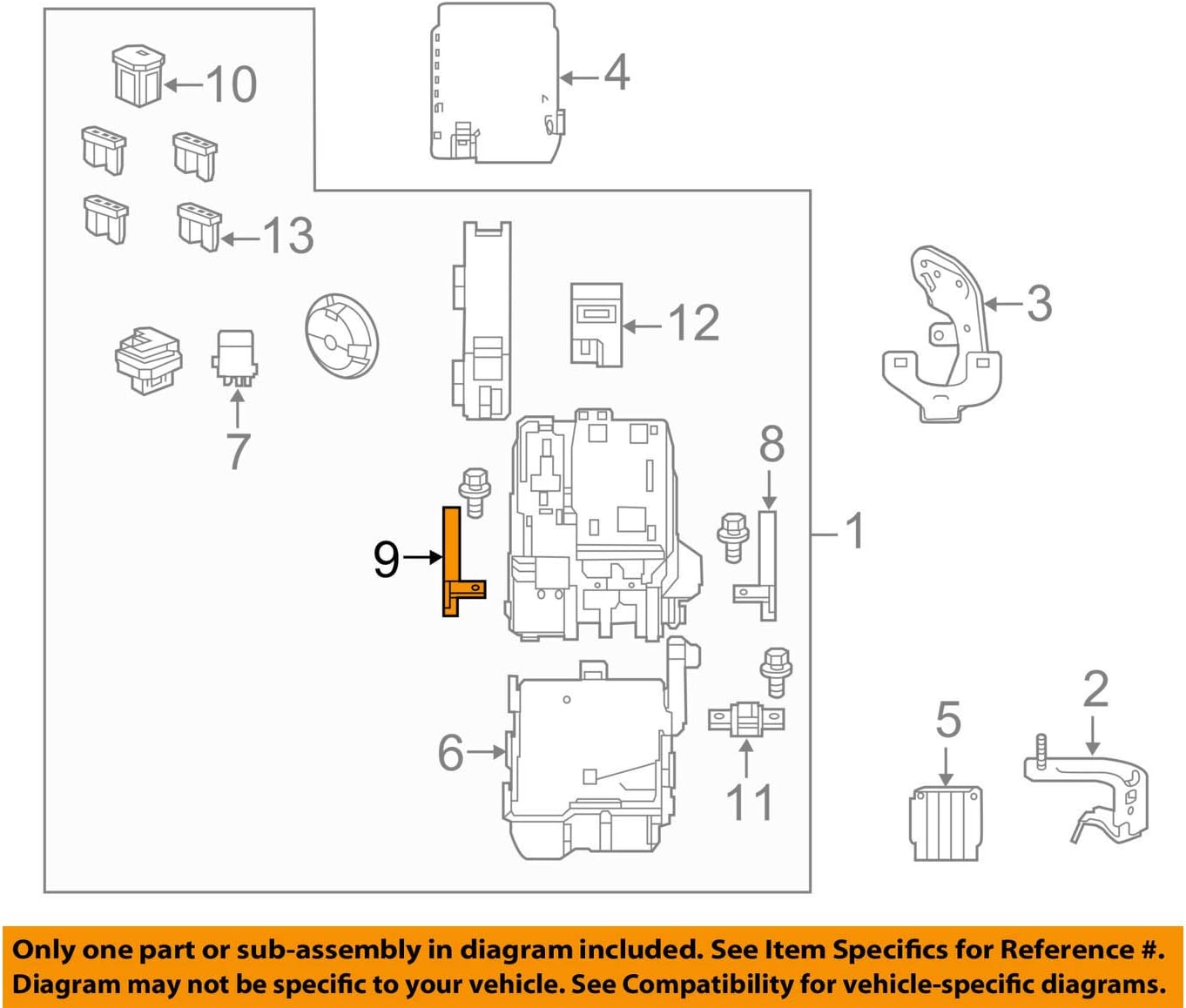 Genuine Honda 38233-T2A-A01 Multi Block Fuse